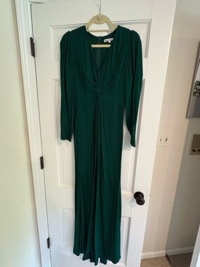 Reformation Gatsby Dress Worn Once Emerald Green Twist-Front Maxi Dress